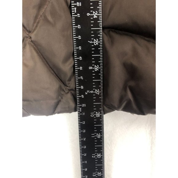 1 Madison Women's Size Small Brown Full Zip Down Puffer Jacket Faux Fur Hood - Picture 8 of 10